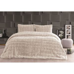 Juego de Cubrecamas de Lujo Merinos, Tamaño Doble, Diseño a Cuadros Beige, Microfibra con Estampado Floral, para Hogar y Hoteles, Cubrecama para Invierno - Product Image 1