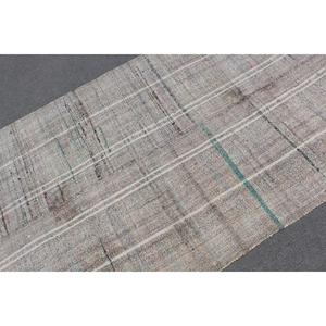 Alfombra Turca Vintage de 4.2x7.9 pies, Alfombra Marroquí Gris y Blanca - Product Image 5