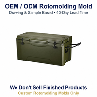 Stampo Rotazionale Personalizzato OEM ODM per Contenitore Termico da Pesca 70L Verde Oliva, Scatola Frigo Rotazionale per Barche Marine, Vendita Diretta dalla Fabbrica