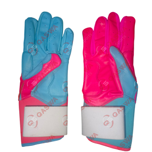 ถุงมือตีหนังแบบยาวคอมโบสีชมพูและสีน้ำเงินอมเขียวออกแบบโลโก้ได้ตามต้องการ - Product Image 2