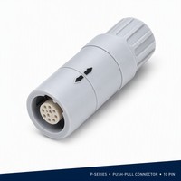 Connecteur circulaire Push-Pull BEXKOM série P, 10 broches, réceptacle libre, laiton plaqué or, boîtier PC, qualité médicale, faible coût