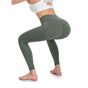 Logotipo personalizado Ropa deportiva Fitness Yoga Pantalones Entrenamiento Medias Gimnasio Push up Leggings sin costuras Cintura alta Yoga Leggings para mujeres - Product Image 5