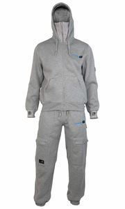 Premiум Cómodo chándal de algodón gris Unisex 100% Fleece Streetwear Sudadera con capucha y Joggers con la característica del logotipo del dobladillo de la costilla inferior - Product Image 6
