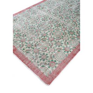 Alfombra de Lana Anudada a Mano Vintage Pae-2892 de Gran Tamaño con Patrón Floral Rojo y Naranja para Sala de Estar, Pasillo o Espacio Juvenil - Product Image 2