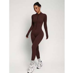 Nuevo Mono Deportivo Casual Elástico para Mujer, Ropa Deportiva de Color Sólido, Mono Sexy Ajustado de Manga Larga - Product Image 6