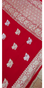 Sari en soie Kadhwan 100% authentique, pur chiffon de Monga, tissage à la main, tissage complexe Sona Rupa Buta, luxe pur, traditionnel, pour les fêtes - Product Image 4