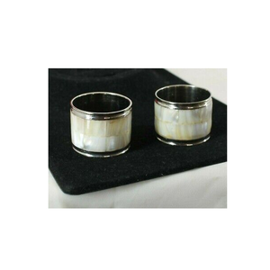 <b>Mother</b> of Pearl and Aluminum Napkin <b>Rings</b> Cloth Holder Home Table Ware Use High Quality Napkin <b>Ring</b> - Product Image 1