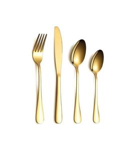 Most Quality Gold Plating Flatware Cutlery Set Home Kitchenware <b>Table</b> Ware Collection Hot Selling Cutlery Set Top Quality - Product Image 3