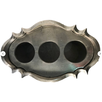 Seau à glace rectangulaire de luxe en aluminium moulé à la main pour 3 bouteilles, avec poignées, finition argent antique, étanche et résistant à la rouille