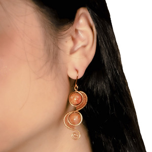 Pendientes de Plumas de Pavo Real Estilo Bohemia Retro de beGems para Mujer, Joyería de Moda Vintage al por Mayor, Regalo para Compradores - Product Image 4