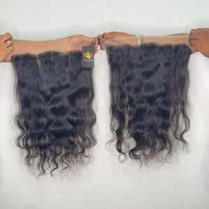 Extensions de cheveux humains Raw Indian Temple, mèches à fermeture en dentelle bouclée avec fermeture en dentelle transparente HD - Product Image 1