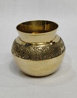 Plateau de culte en laiton antique Panch Puja & Jal Patra, ensemble Pooja Lota Charan Amrit, encens, taille personnalisée, usage domestique