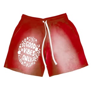 กางเกงขาสั้นผ้าคอตตอนสำหรับผู้ชายกางเกงขาสั้นผ้าดิบปักลายปักลายปักลายและแดดซีดจางตามสั่ง - Product Image 2