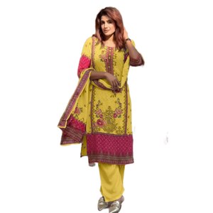 Traje Salwar Kameez para Mujer, Diseño Indio Pakistaní, Estampado Digital, para Fiestas, Todas las Temporadas, Casual, Materiales Reciclados, Secado Rápido, FATEMA FASHION - Product Image 1