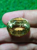 Hélioder naturel pierre précieuse ovale à facettes grande taille cristal Loupe propre jaune aigue-marine pierre rare pour la fabrication de bijoux