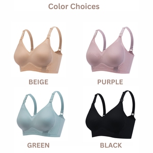 Suministro directo de fábrica Sujetador de lactancia de color pastel Correa ajustable Transpirable Todos los días Encaje sexy Patrón sólido Tallas grandes Fácil - Product Image 6