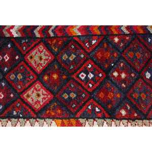 2.1x11.3 ft Vintage Turkish Rug, <b>Runner</b> Rug, <b>Red</b> Herki Patchwork Rug - Product Image 4