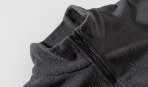 Vente en gros Veste d'hiver en tricot de polyester 100% pour hommes broderie personnalisée sweat-shirt à demi-fermeture éclair surdimensionnée fermeture éclair sur le devant - Product Image 2