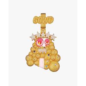 Pendentif Jésus personnalisé en or 14 carats inspiré de Takashi Murakami, breloques inspirées de Moissanite - Product Image 1