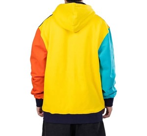 Sweat à capuche streetwear d'hiver pour homme, personnalisé avec logo, en coton multicolore, taille XS, fermeture éclair, poches kangourou, design patchwork color block, 360g - Product Image 5
