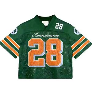 Maillot de football américain personnalisé pour homme, streetwear surdimensionné, respirant, à manches courtes, col en V, brodé - Product Image 3