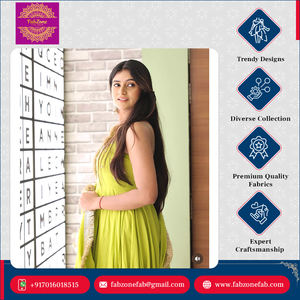 Super elegante nueva moda pura Chinon seda hecha secuencia bordado trabajo Anarkali vestido pantalón Dupatta conjunto para boda - Product Image 4