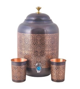 ทองแดงมรดกทางวัตถุโบราณ matka 8 LTR การผสมผสานที่ลงตัวระหว่างประเพณีและศิลปะ - Product Image 1