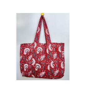 Nouveau sac fourre-tout en coton matelassé Kantha pour femmes sacs à main décontractés de créateur avec deux poignées/sangles pour le shopping - Product Image 6