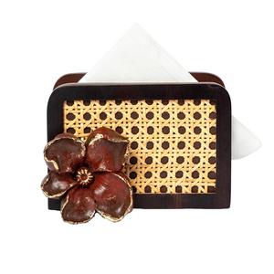 Porte-serviettes en jute brun moderne avec accent floral pour un style de table chic, utilisation à la maison, dans la salle à manger et la cuisine, en provenance d'Inde - Product Image 2