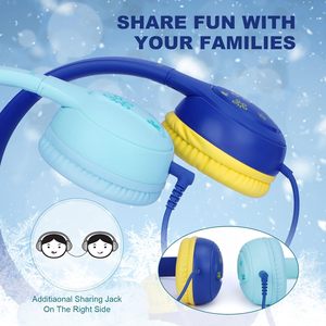 Écouteurs et casques filaires avec limiteur de volume 85/94 dB pour garçons et filles, écouteurs supra-auriculaires avec microphone et partage audio - Product Image 6