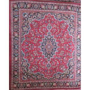 Alfombra de Lana y Algodón Anudada a Mano de Primera Calidad, Diseño de Medallón Vintage de Lujo, Hecha a Mano por Artesanos, Decoración Tradicional para el Hogar - Product Image 1
