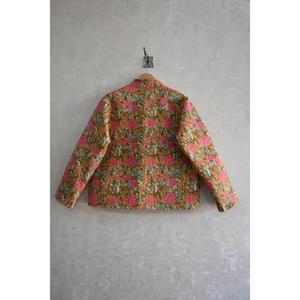 Chaqueta Acolchada de Algodón con Estampado Floral, Tejida, Ecológica, Hecha a Mano, Cálida, de Manga Larga, con Botones, Estilo Étnico, para Invierno, al por Mayor - Product Image 4