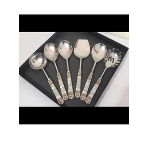 Cuillère de service à salade en acier inoxydable ensemble de 6 pièces Nouvelle arrivée ensemble de service à salade de la meilleure qualité - Product Image 3