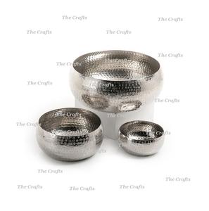 Cuencos de aluminio para ensaladas y frutas con diferentes tamaños, cuencos para servir multiusos de color plateado a los mejores precios - Product Image 4