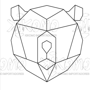 Cuadro de MDF Negro con Diseño de Oso Geométrico - Product Image 3