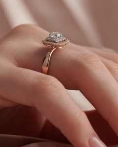 Doble Halo Set 2.0CTW VVS1 D corte redondo Moissanite anillo de compromiso hermoso hecho a mano boda joyería aniversario fiestas regalo - Product Image 5