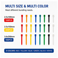 Kit Surtido de Bridas de Nylon en Tarro de PET |   Juego de Bridas de Plástico de Colores en Varios Tamaños para Uso Doméstico, Automotriz e Industrial