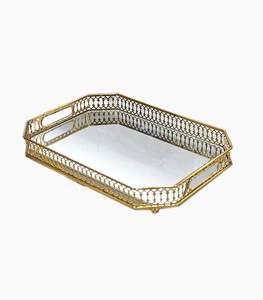 Plateau de mariage Jali de luxe, écologique, en métal et en fer, technique polie, personnalisable, haute qualité, commande minimum 10 pièces - Product Image 2