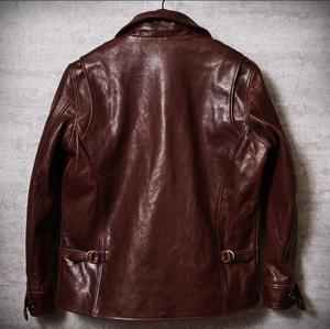 Chaqueta de bombardero larga de cuero de fabricante personalizado de alta calidad para hombres Cuero de longitud completa de calidad superior - Product Image 5