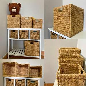 Paniers de rangement en osier sur mesure pour étagères-Comprend de grands paniers en jacinthe pour organiser et ranger - Product Image 3