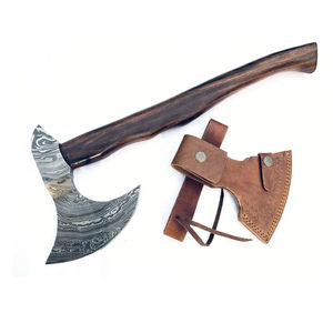 Hacha de Acero de Damasco Burraq Personalizada de 19.5 Pulgadas, Hacha para Partir Madera con Mango de Madera de Palisandro, Funda de Cuero, Regalo para Papá, Grado Industrial para Bricolaje - Product Image 2