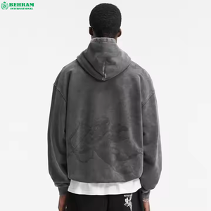 ผู้ผลิตเสื้อผ้า เสื้อฮู้ดดี้ผู้ชายทรงปกติ ผ้าฟลีซผสมสแปนเด็กซ์/คอตตอน ลายอนิเมะ สำหรับฤดูหนาว - Product Image 5