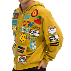 Sudadera con Capucha para Hombre, 100% Algodón Grueso, con Parche Bordado Personalizado, Cierre de Cremallera, Estilo Urbano Extragrande para Invierno - Product Image 4