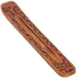 <b>Incense</b> Holder Wooden Stick Holder with Floral Design <b>Incense</b> Ash Catcher <b>Incense</b> <b>Burner</b> Tray <b>Back</b>-<b>Flow</b> Home Decor Gift Accessor - Product Image 1