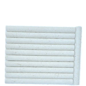 Moulures en marbre Cem, beige fossile, calcaire naturel, biseauté, 3 cm, brossé, sur mesure, pour villa moderne, par Turkiye - Product Image 1