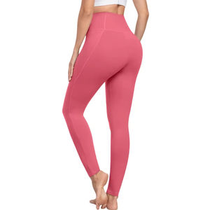 Nouveau Style de mode femmes taille haute évacuant la transpiration cheville longueur Yoga Leggings avec taille élastique couleur unie vêtements de sport - Product Image 2