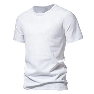 Camisetas de Hombre de Alta Calidad 100% Algodón, Transpirables, Ligeras, de Secado Rápido, Estilo Cuello Redondo, Diseño Sólido, Ropa de Verano, Servicio OEM - Product Image 6