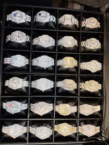 Iced Luxury Stainless Steel Analog Chronograph <b>Watch</b> VVS Moissanite Stones Diamond Look Hip Hop Statement Timepiece <b>Mechanical</b> - Product Image 3