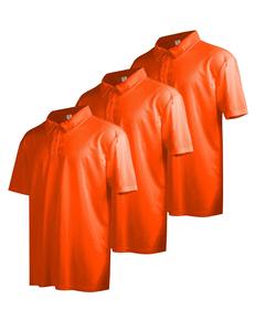 Camiseta de manga corta con solapa ajustada para hombre, Camiseta deportiva de verano de secado rápido de 3 piezas con serigrafía de color sólido - Product Image 3