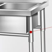 Évier de cuisine commercial en acier inoxydable 201/304 de haute qualité, robuste, résistant à la corrosion, capacité de charge de 300 kg/m, poli